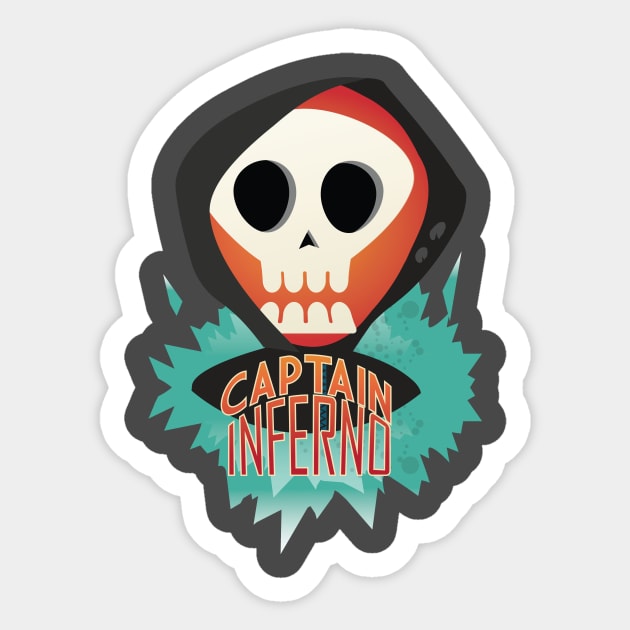 Captain Inferno Sticker by muscetiner